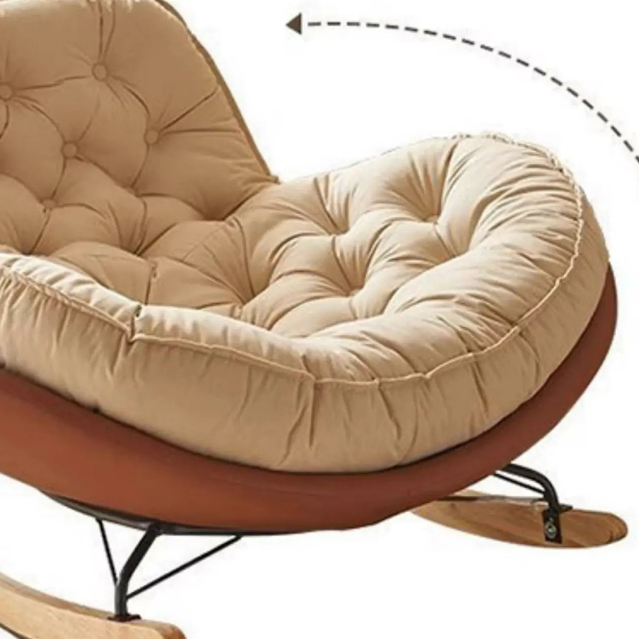 Fauteuil à bascule confortable en flanelle à large assise pour l'intérieur