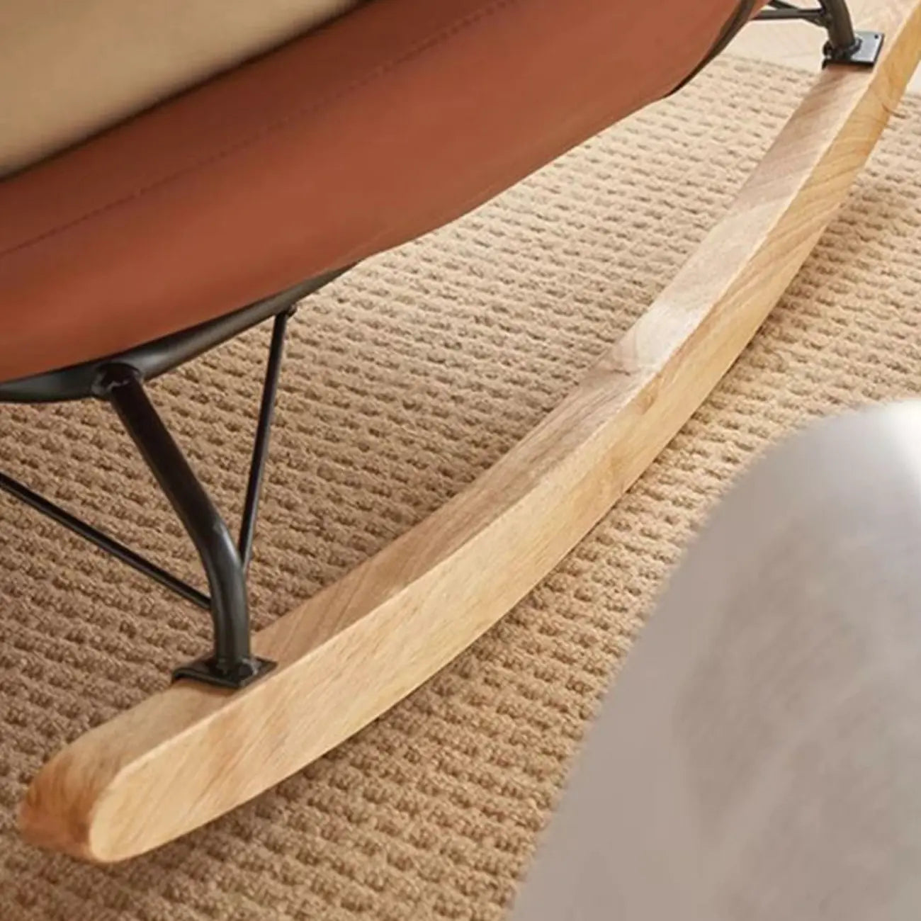 Fauteuil à bascule confortable en flanelle à large assise pour l'intérieur