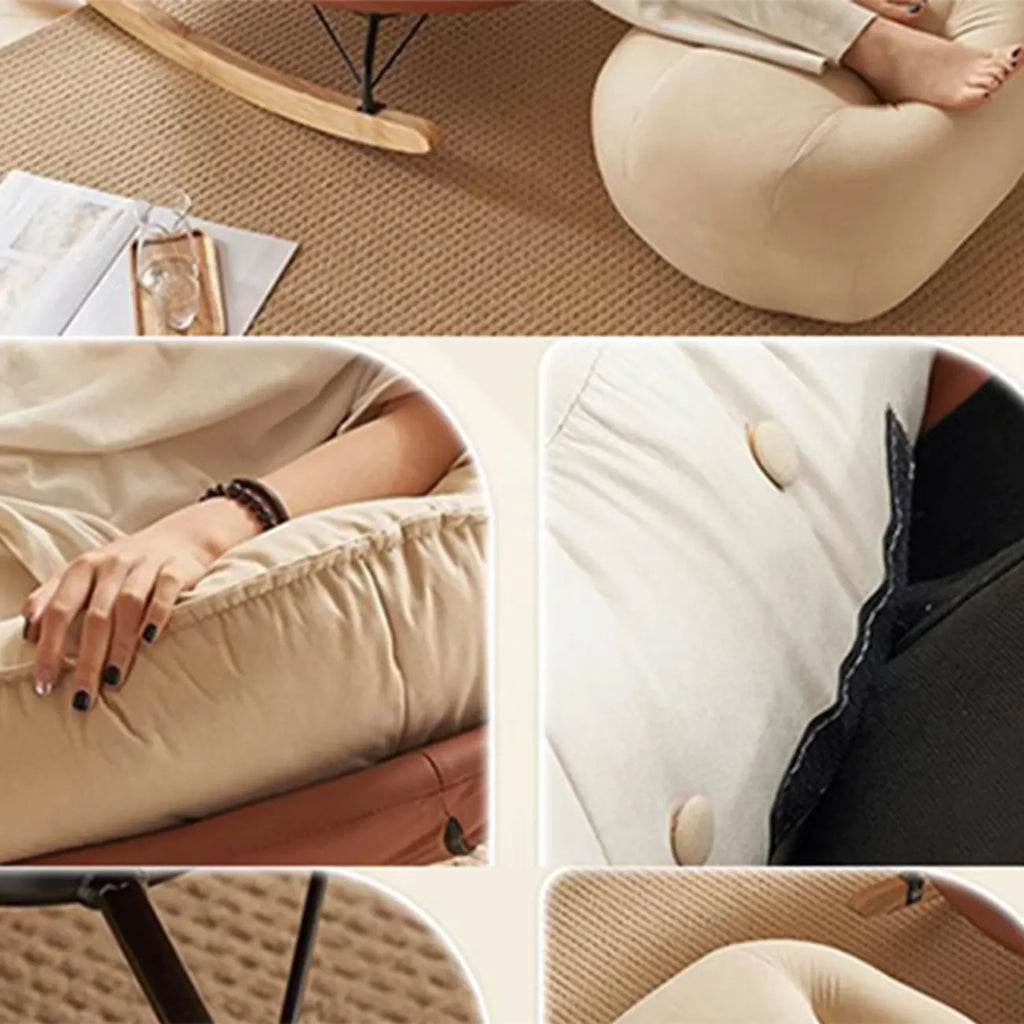 Fauteuil à bascule confortable en flanelle à large assise pour l'intérieur