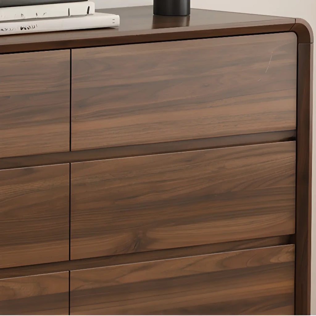 Cassettiera Rustica Quadrata a 3 Livelli in Legno Marrone