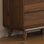 Cassettiera Rustica Quadrata a 3 Livelli in Legno Marrone