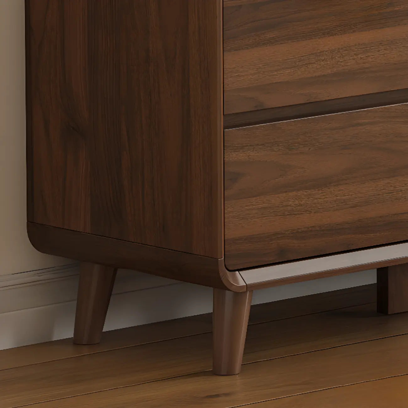 Cassettiera Rustica Quadrata a 3 Livelli in Legno Marrone