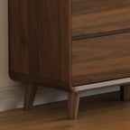 Cassettiera Rustica Quadrata a 3 Livelli in Legno Marrone