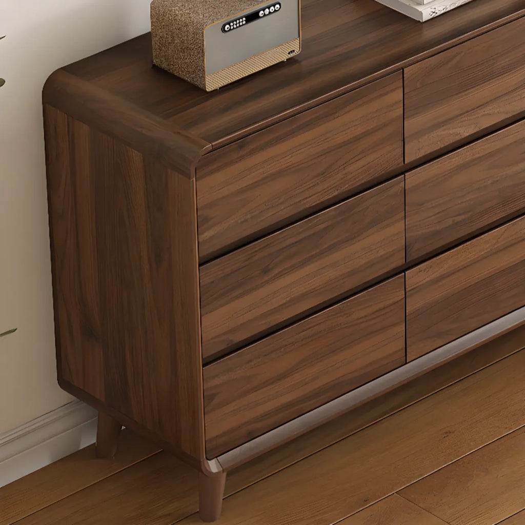 Cassettiera Rustica Quadrata a 3 Livelli in Legno Marrone