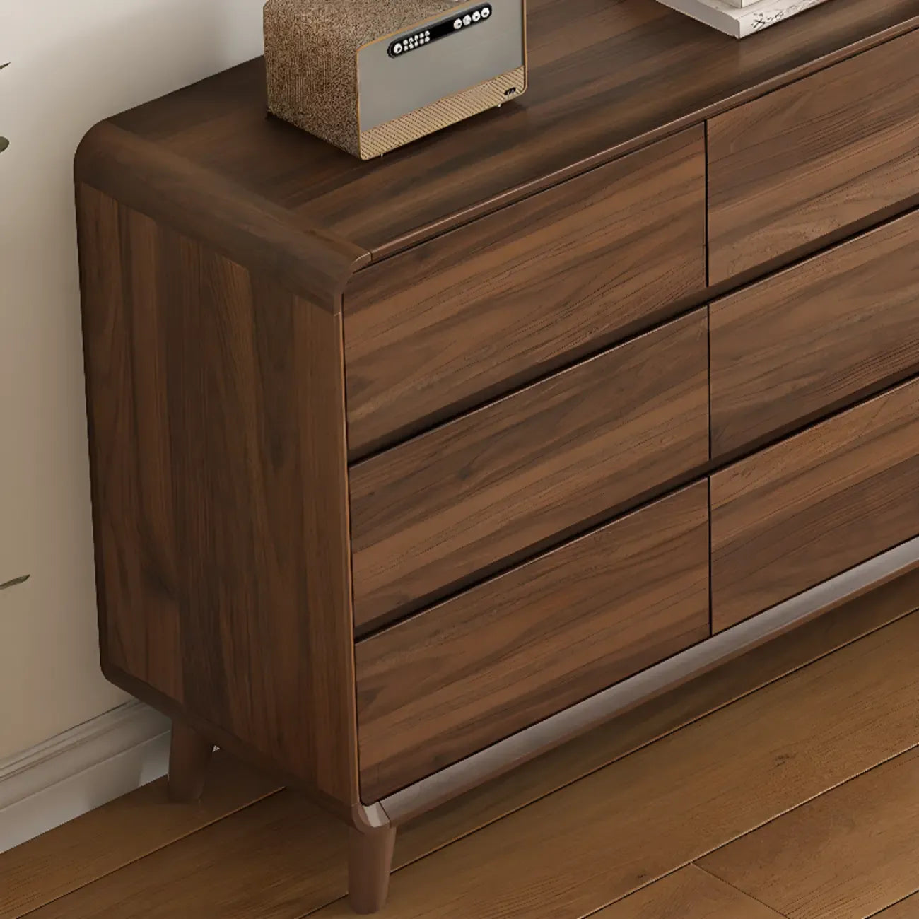 Cassettiera Rustica Quadrata a 3 Livelli in Legno Marrone