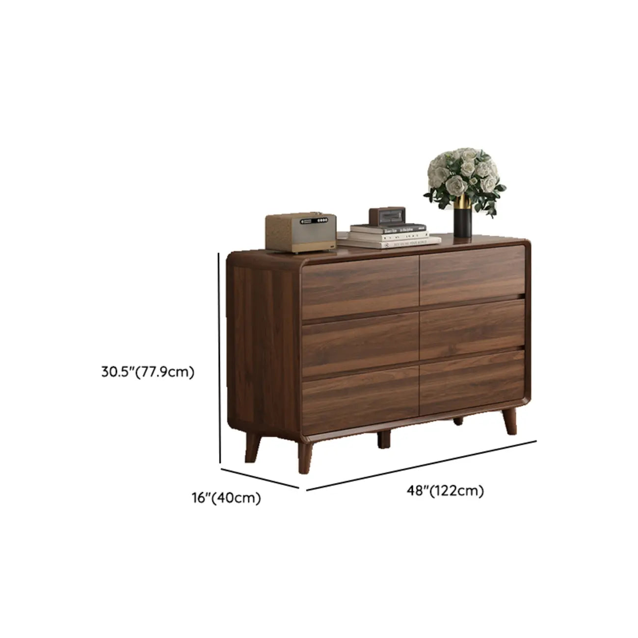 Cassettiera Rustica Quadrata a 3 Livelli in Legno Marrone