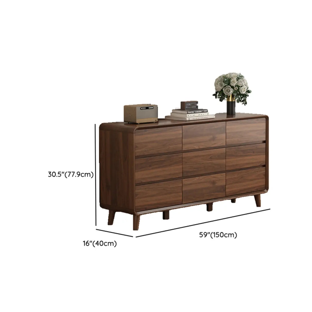 Cassettiera Rustica Quadrata a 3 Livelli in Legno Marrone