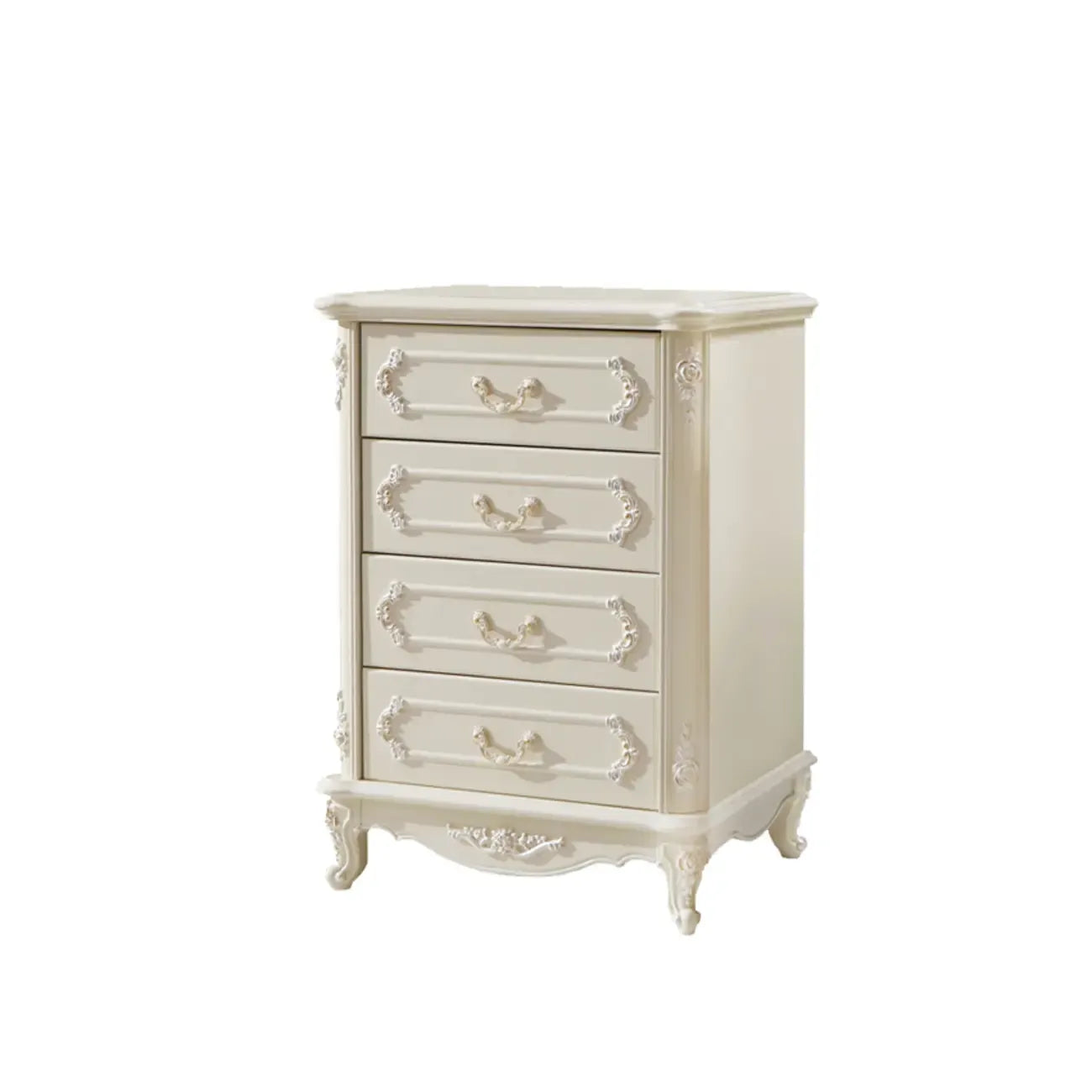 Commode nordique étroite en bois à 3 tiroirs