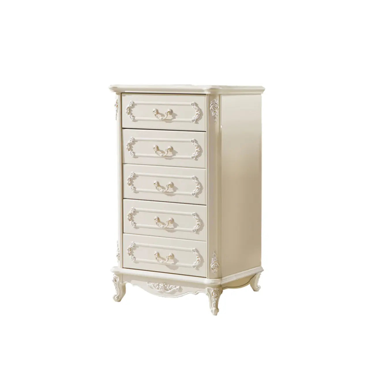 Commode nordique étroite en bois à 3 tiroirs