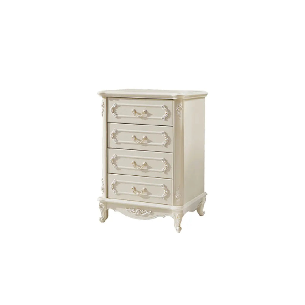 Commode nordique étroite en bois à 3 tiroirs