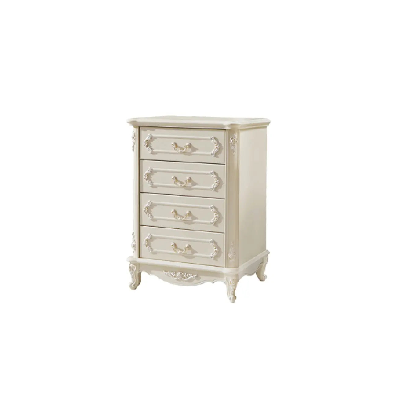 Commode nordique étroite en bois à 3 tiroirs