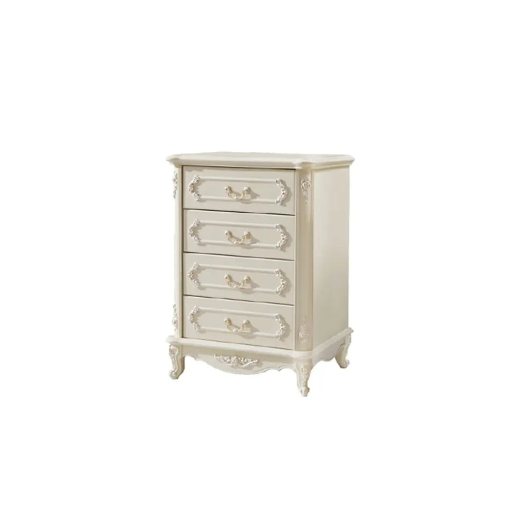 Commode nordique étroite en bois à 3 tiroirs