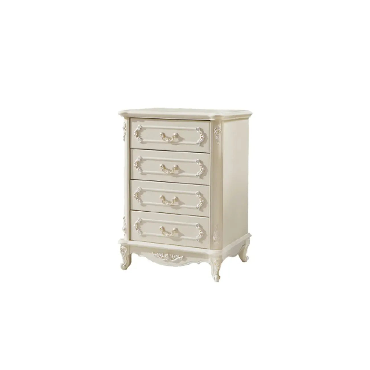 Commode nordique étroite en bois à 3 tiroirs
