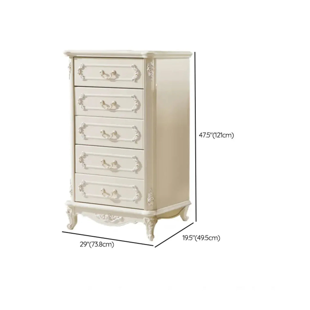Commode nordique étroite en bois à 3 tiroirs