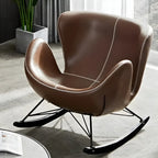 Fauteuil à bascule élégant 2 places, revêtu de similicuir, pour intérieur