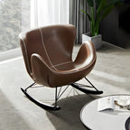 Fauteuil à bascule élégant 2 places, revêtu de similicuir, pour intérieur
