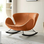 Fauteuil à bascule élégant 2 places, revêtu de similicuir, pour intérieur