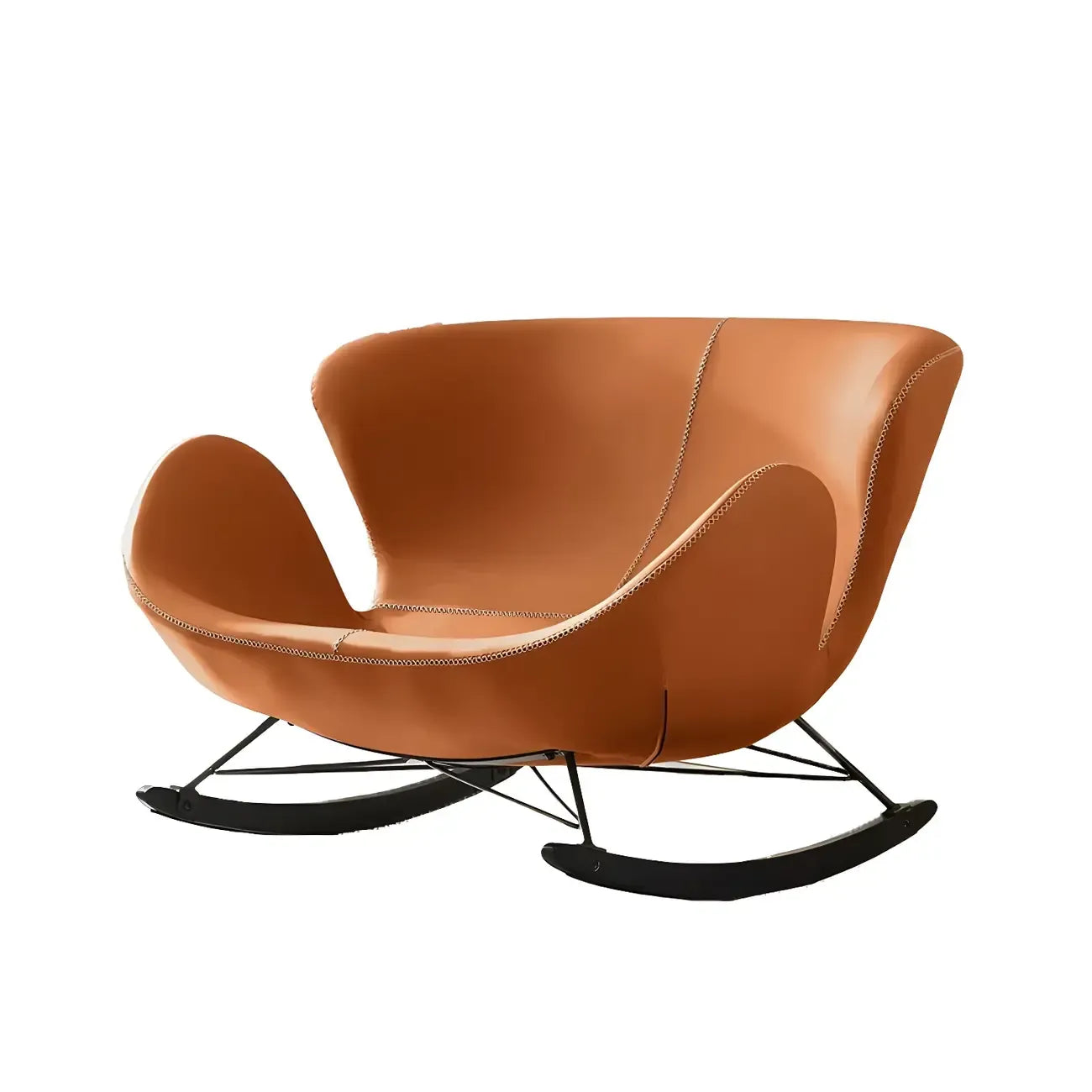 Fauteuil à bascule élégant 2 places, revêtu de similicuir, pour intérieur
