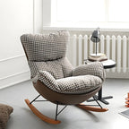 Fauteuil à bascule contemporain capitonné à motif pied-de-poule pour intérieur