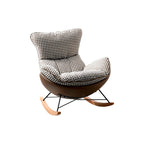 Fauteuil à bascule contemporain capitonné à motif pied-de-poule pour intérieur