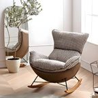 Fauteuil à bascule contemporain capitonné à motif pied-de-poule pour intérieur