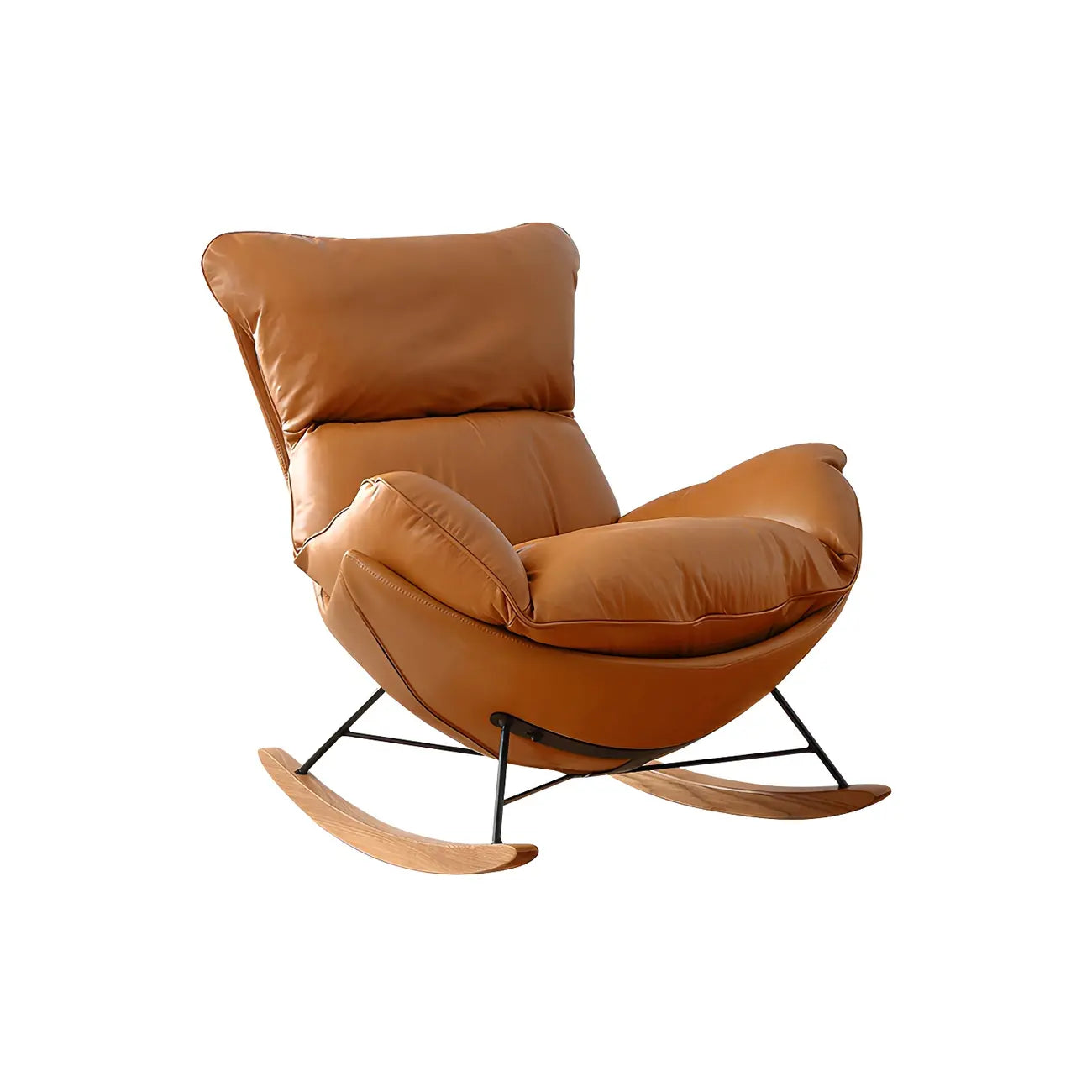 Fauteuil à bascule contemporain capitonné à motif pied-de-poule pour intérieur