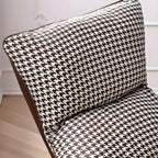 Fauteuil à bascule contemporain capitonné à motif pied-de-poule pour intérieur