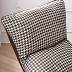 Fauteuil à bascule contemporain capitonné à motif pied-de-poule pour intérieur