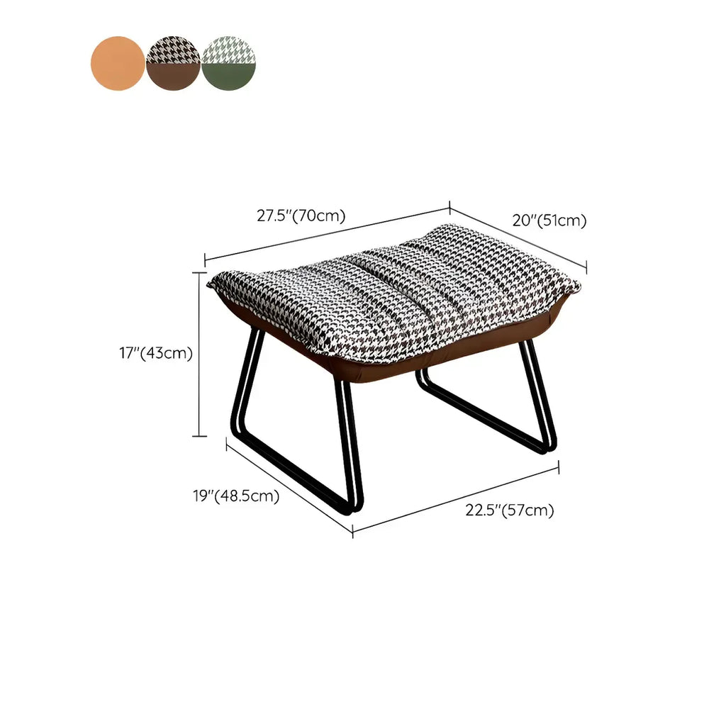 Fauteuil à bascule contemporain capitonné à motif pied-de-poule pour intérieur