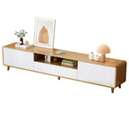 Mobile TV in legno naturale bianco a giorno con cassetti, 87 cm