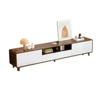Mobile TV in legno naturale bianco a giorno con cassetti, 87 cm