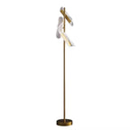 Lampadaire doré unique à 3 lumières, à intensité variable et tête orientable