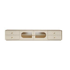 Meuble TV contemporain en pin blanc de 63 pouces avec 4 tiroirs