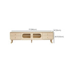 Meuble TV contemporain en pin blanc de 63 pouces avec 4 tiroirs