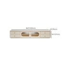 Meuble TV contemporain en pin blanc de 63 pouces avec 4 tiroirs