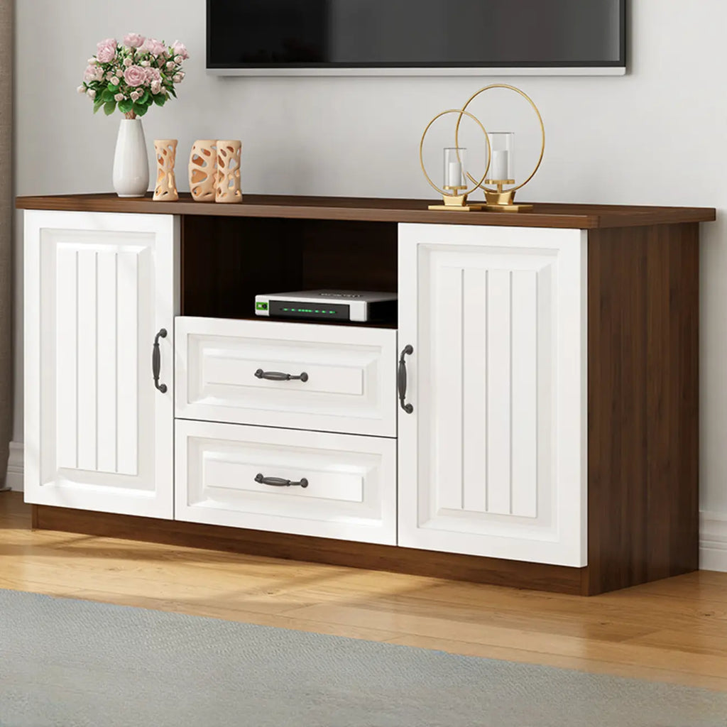 Meuble TV minimaliste en bois avec un grand espace de rangement pour une utilisation à domicile