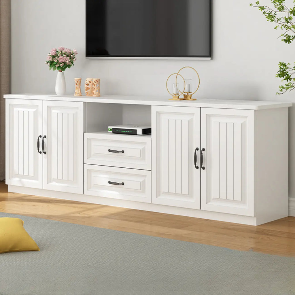 Meuble TV minimaliste en bois avec un grand espace de rangement pour une utilisation à domicile