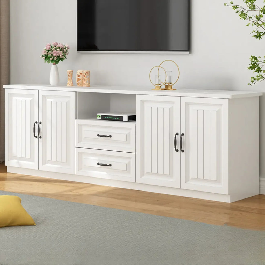 Meuble TV minimaliste en bois avec un grand espace de rangement pour une utilisation à domicile