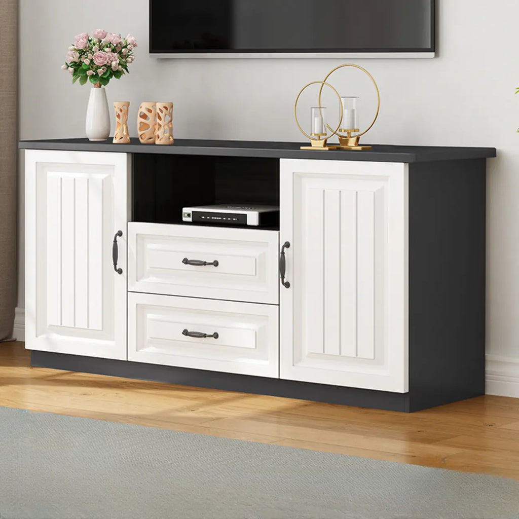 Meuble TV minimaliste en bois avec un grand espace de rangement pour une utilisation à domicile