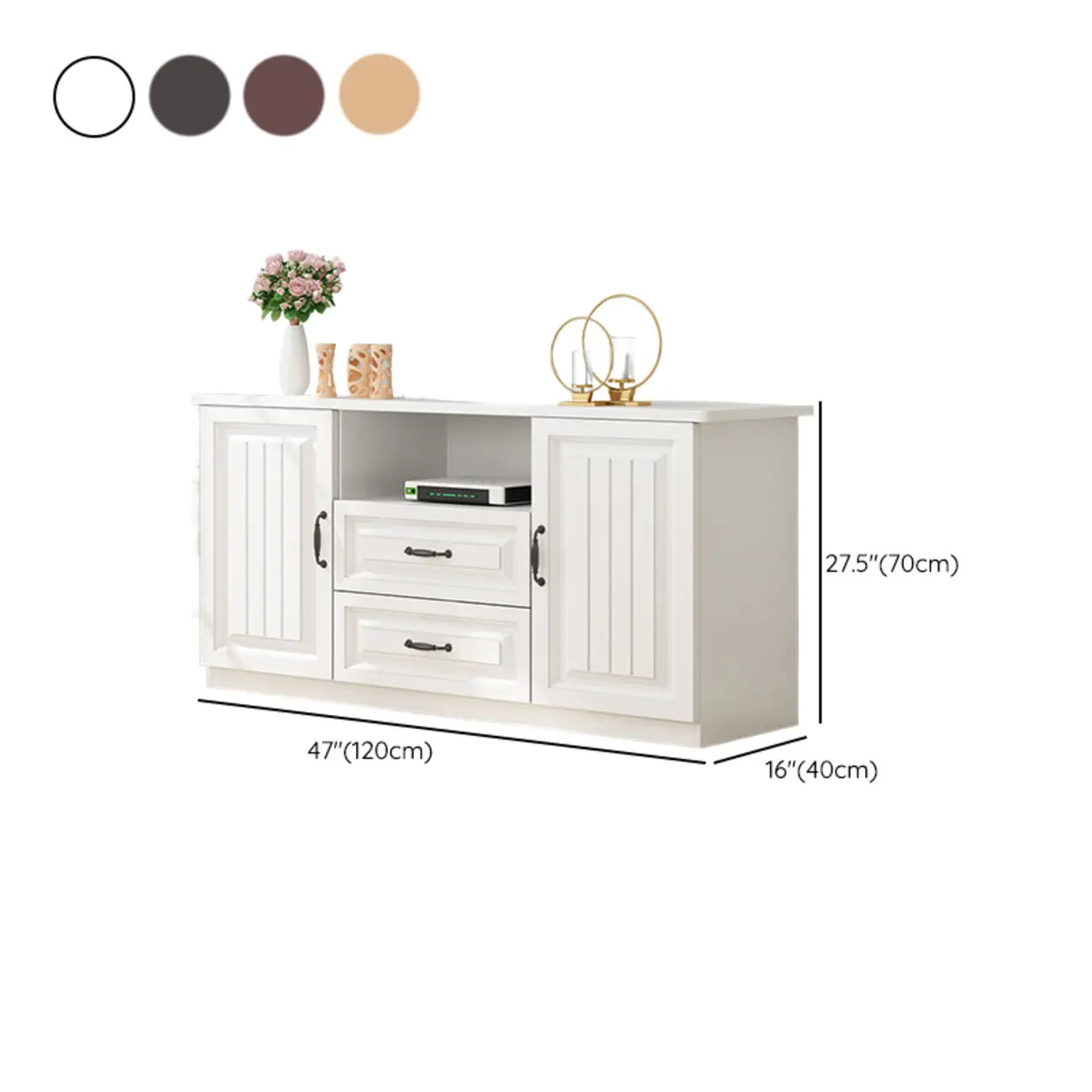 Meuble TV minimaliste en bois avec un grand espace de rangement pour une utilisation à domicile