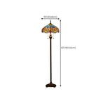 Lampadaire à deux lumières en verre coloré antique avec dôme, idéal pour les intérieurs chaleureux