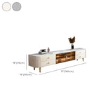 Meuble TV moderne en pierre beige avec éclairage LED pour salon