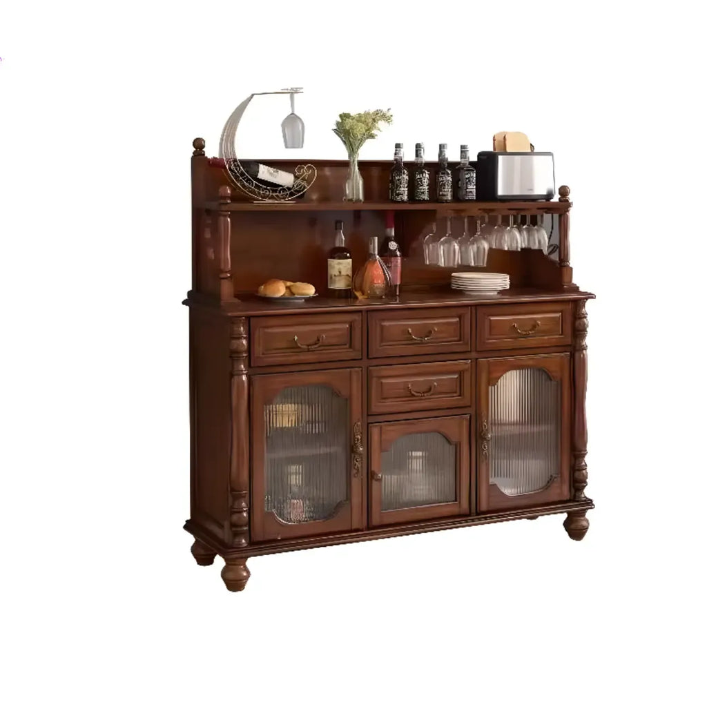 Meuble bar en bois de style moderne du milieu du siècle avec casier à vin