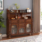 Meuble bar en bois de style moderne du milieu du siècle avec casier à vin