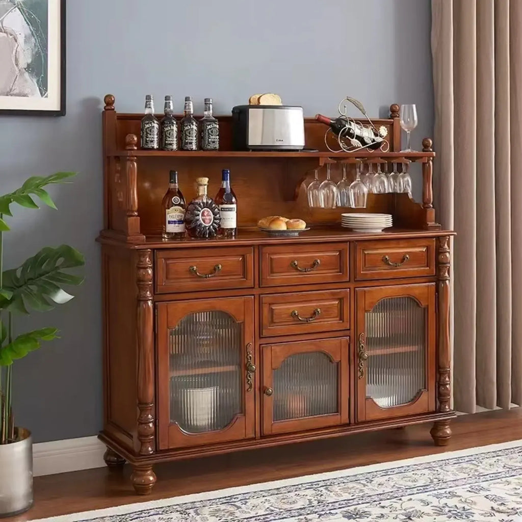 Meuble bar en bois de style moderne du milieu du siècle avec casier à vin