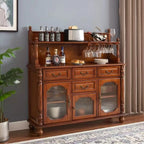Meuble bar en bois de style moderne du milieu du siècle avec casier à vin