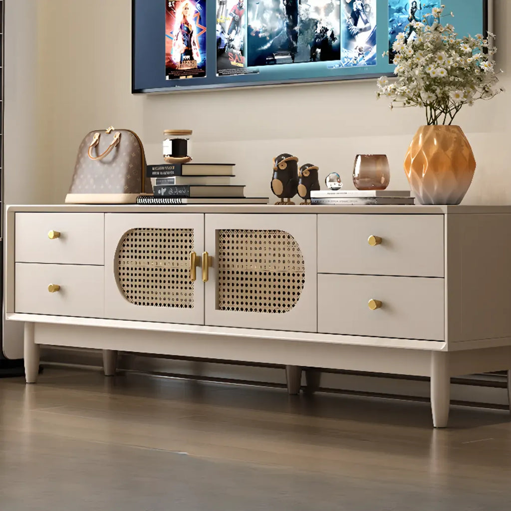 Meuble TV élégant en bois avec 4 tiroirs pour salon