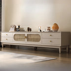 Meuble TV élégant en bois avec 4 tiroirs pour salon