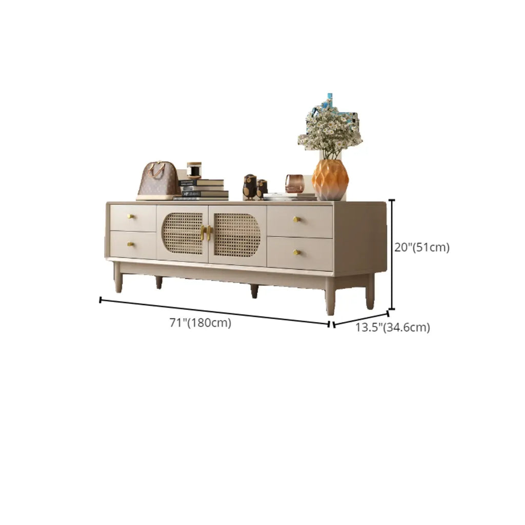 Meuble TV élégant en bois avec 4 tiroirs pour salon