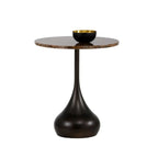 Table d'appoint ronde en bois avec pied en métal pour salon